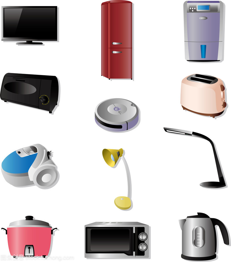 家電圖標 家用電器在數字界面中的視覺語言